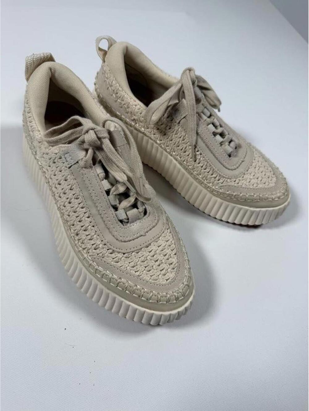 Dolce Vita Beige Woven Casual Sneakers Size 8